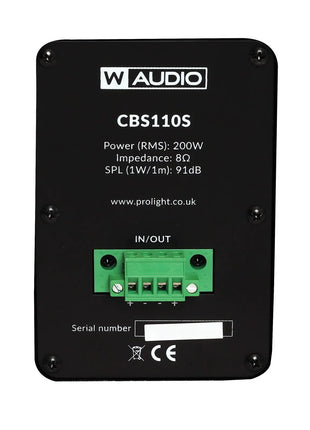 W Audio CBS110S Subwoofer