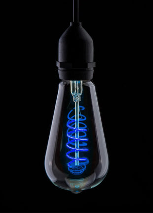 Prolite 4W Dimmable LED ST64 Spiral Funky Filament Lamp BC Blue