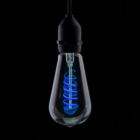 Prolite 4W Dimmable LED ST64 Spiral Funky Filament Lamp BC Blue