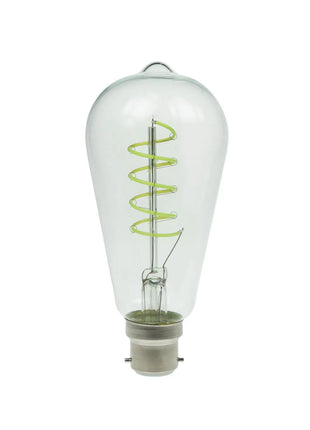 Prolite 4W Dimmable LED ST64 Spiral Funky Filament Lamp BC Green
