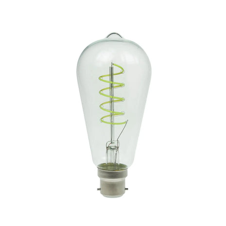 Prolite 4W Dimmable LED ST64 Spiral Funky Filament Lamp BC Green