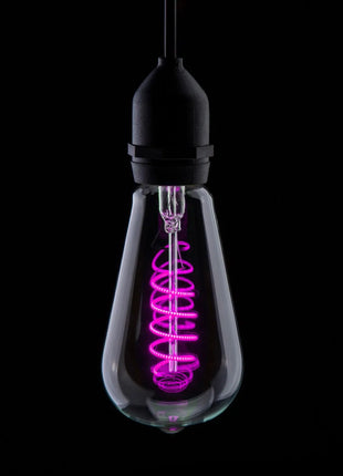 Prolite 4W Dimmable LED ST64 Spiral Funky Filament Lamp BC Pink