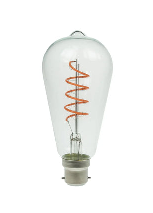 Prolite 4W Dimmable LED ST64 Spiral Funky Filament Lamp BC Pink