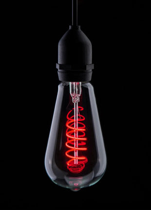 Prolite 4W Dimmable LED ST64 Spiral Funky Filament Lamp BC Red