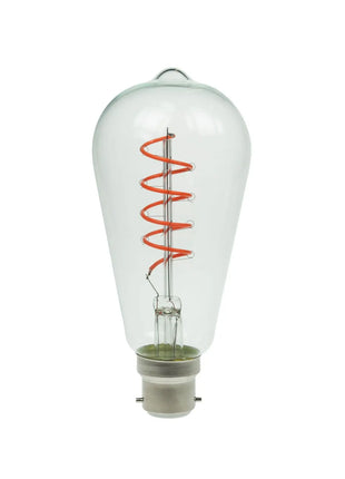 Prolite 4W Dimmable LED ST64 Spiral Funky Filament Lamp BC Red