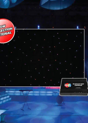 LEDJ PRO 8 x 4m Tri LED Black Starcloth System