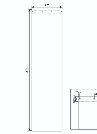 LEDJ 1 x 4m Black Serge Drape