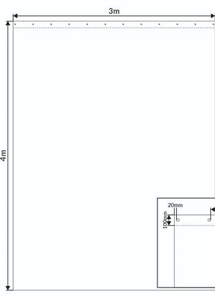 LEDJ 3 x 4m Black Serge Drape