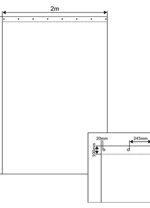 LEDJ 2 x 3m Black Serge Drape