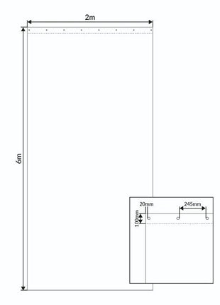 LEDJ 2 x 6m Black Serge Drape