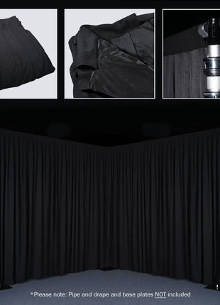 LEDJ 3 x 2.5m Black Molton Drape
