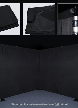 LEDJ 3 x 1.2m Black Molton Drape