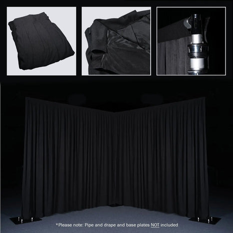 LEDJ 4 x 8m Black Molton Drape