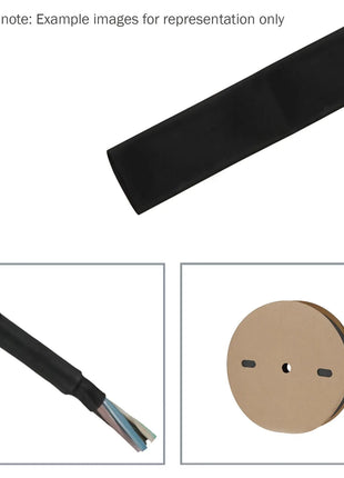Elumen8 25.4mm (1") Heatshrink Tubing 2:1 Black 50m