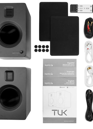 Kanto TUK - Powered Bookshelf Speakers (Matte Black) kanto