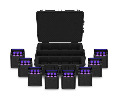 Chauvet DJ Freedom Par H9 IP X8 | 8-Pack Wireless Uplighters with Charging Case DJKIT®