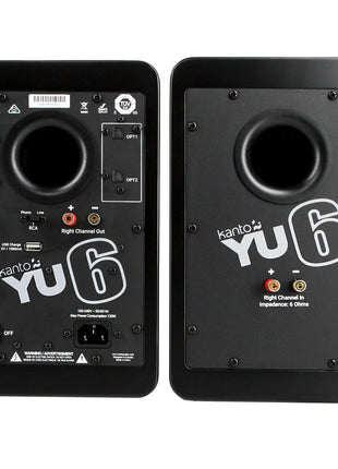 Kanto YU6 - Powered Bookshelf Speakers (Matte Black) kanto