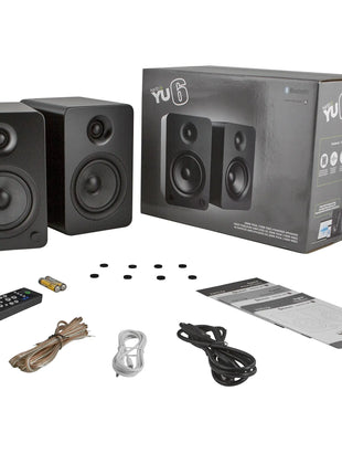 Kanto YU6 - Powered Bookshelf Speakers (Matte Black) kanto