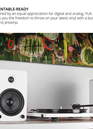 Kanto YU6 - Powered Bookshelf Speakers (Matte White) kanto