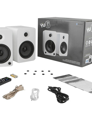 Kanto YU6 - Powered Bookshelf Speakers (Matte White) kanto