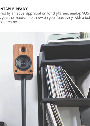 Kanto YU6 - Powered Bookshelf Speakers (Walnut) kanto