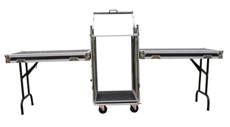 Cobra 19" 16U rack + 10U slant with tables, w/wheels