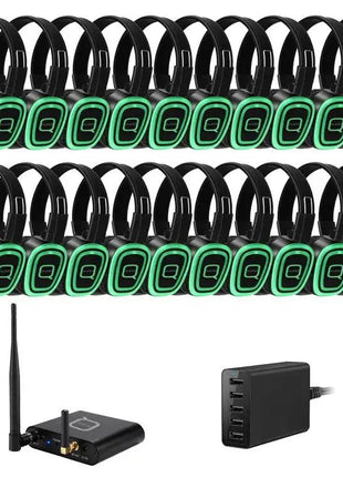 20 Way Silent Disco Bundle With Bluetooth Transmitter &amp; Charger Q-Audio