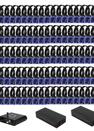 100 Way Silent Disco Bundle With Bluetooth Transmitter &amp; Charger Q-Audio