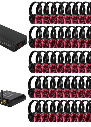 50 Way Silent Disco Bundle With Bluetooth Transmitter &amp; Charger Q-Audio