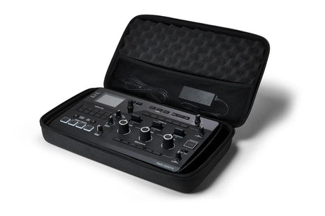 AlphaTheta DJC-IGNITE BAG Black with AlphaTheta DJC-IGNITE in an open case on a white background