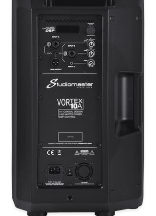 Studiomaster Vortex 10A | 1400W 10-Inch Coaxial Active PA Speaker Studiomaster