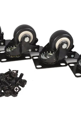 4 x Wheel with brake and fixings - For metal racks, Set of 4, Box Include fixings