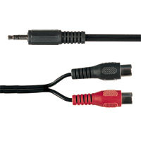 3.5mm STEREO PLUG to 2 x RCA SOCKETS CABLE 0.2m
