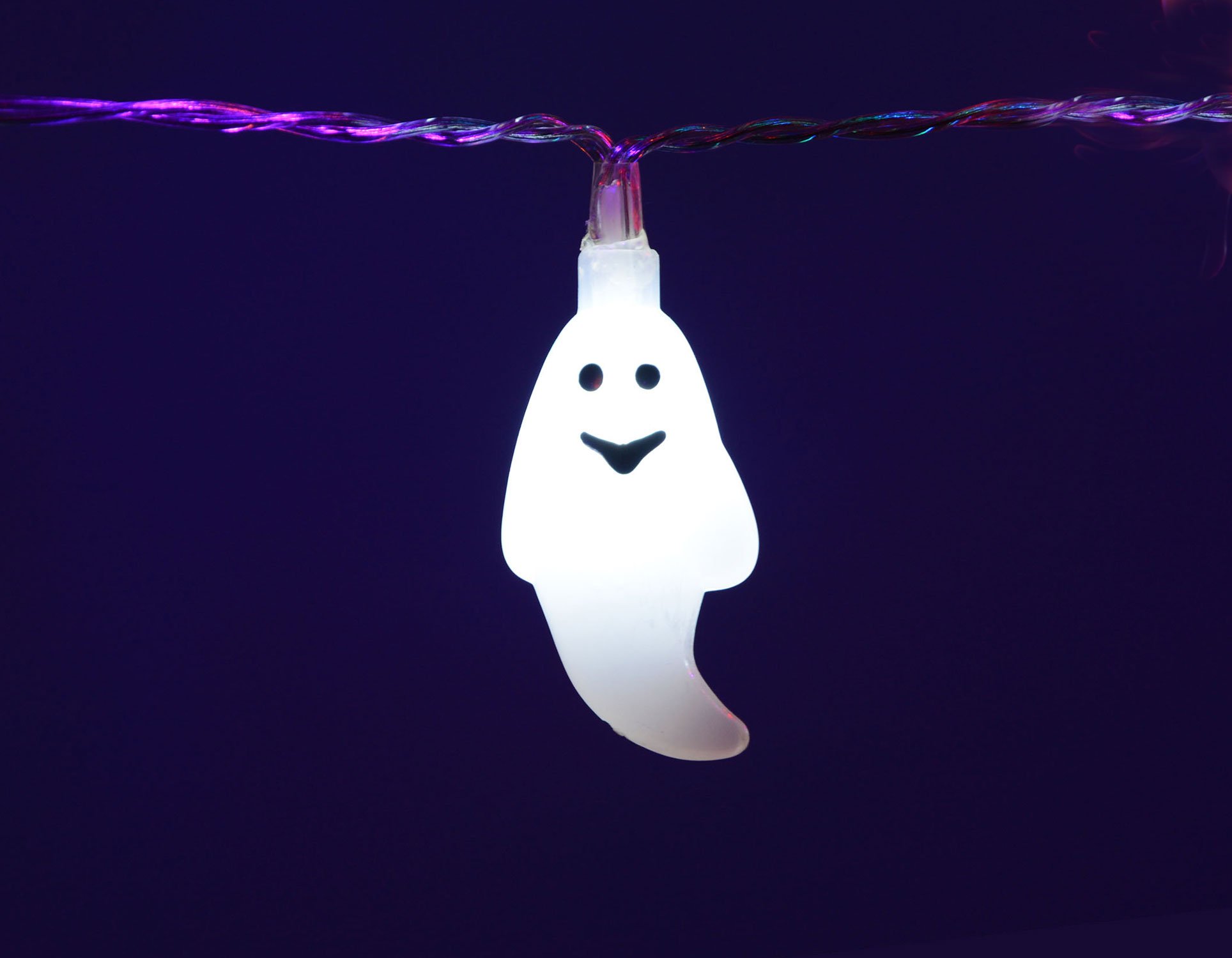 QTX LED Halloween String Lights - 10 x White Ghosts