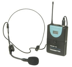 UHF Wireless transmitter with headset microphone
