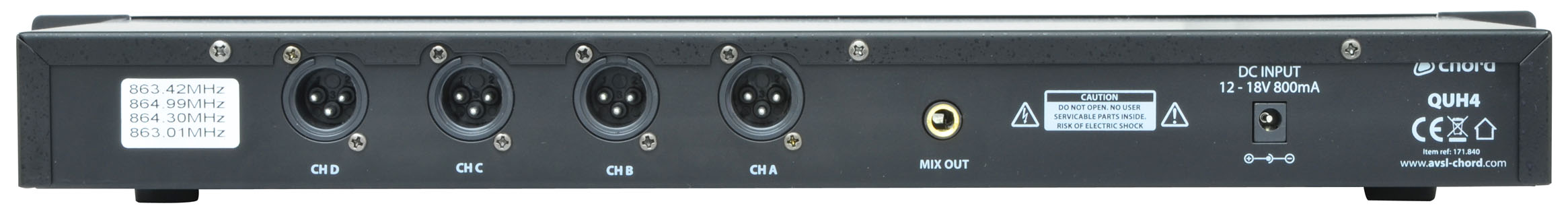 Chord QU4 Quad UHF Handheld Wireless System Rear