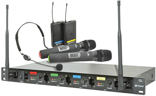 Chord QU4-C Quad UHF Headset & Handheld Wireless System