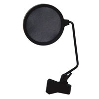 Anti-pop screen for microphone, Plastic spring clamp, 100mm (4