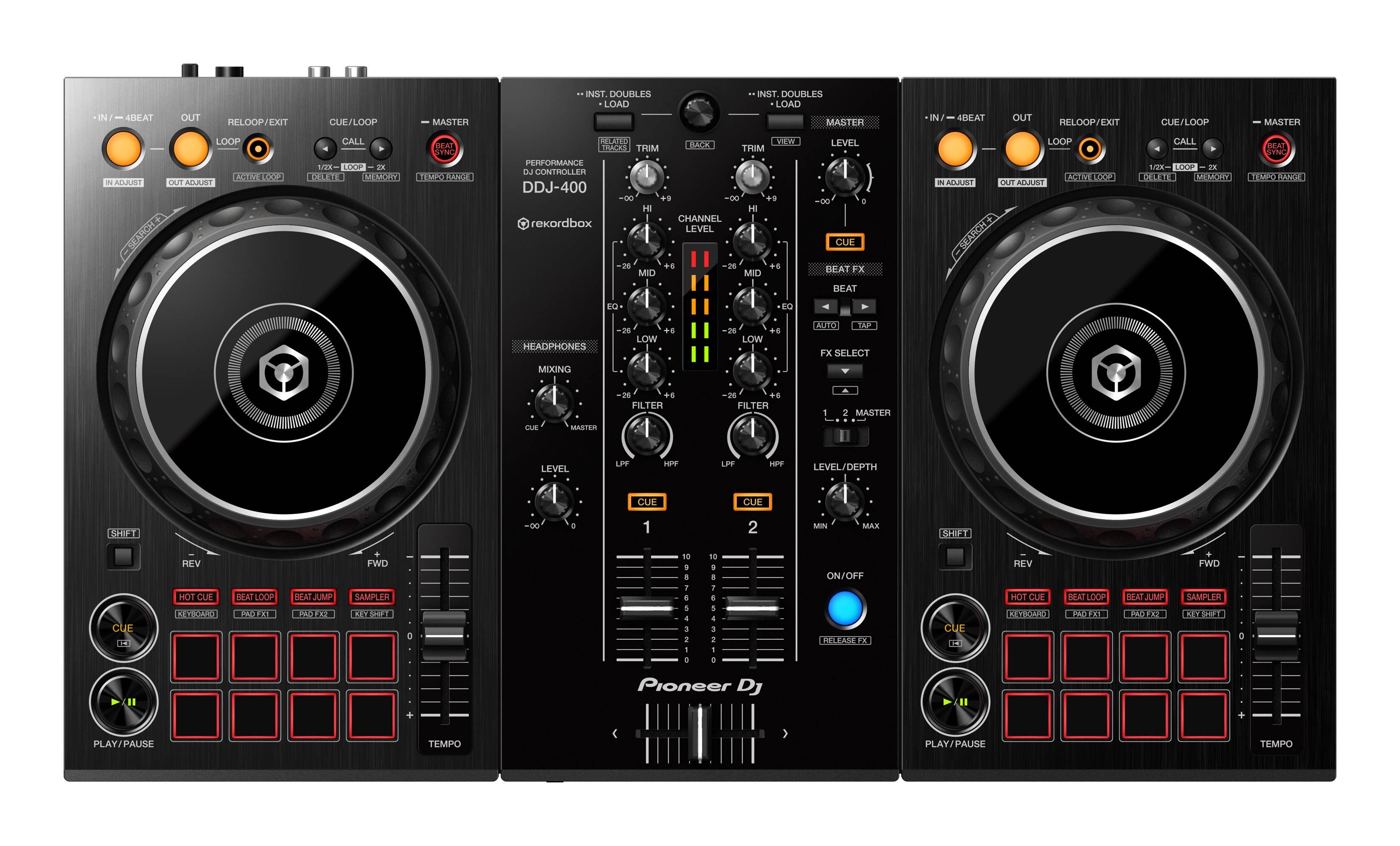 Silver Pioneer DJ DDJ-400-S 2-Channel DJ Controller for Rekordbox DJ 
