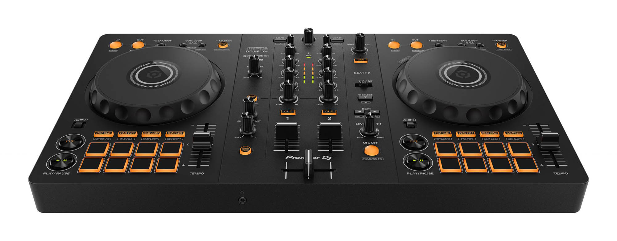 Pioneer DJ DDJ-FLX4 DJ Controller Front Angle View