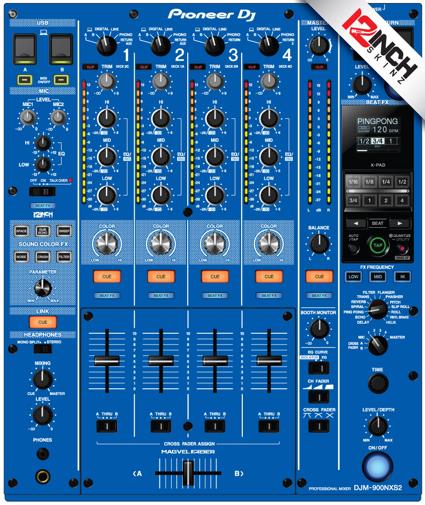 Pioneer DJM-900NXS2 Skinz Blue