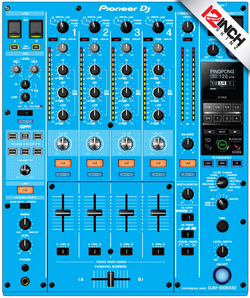 Pioneer DJM-900NXS2 Skinz Light Blue