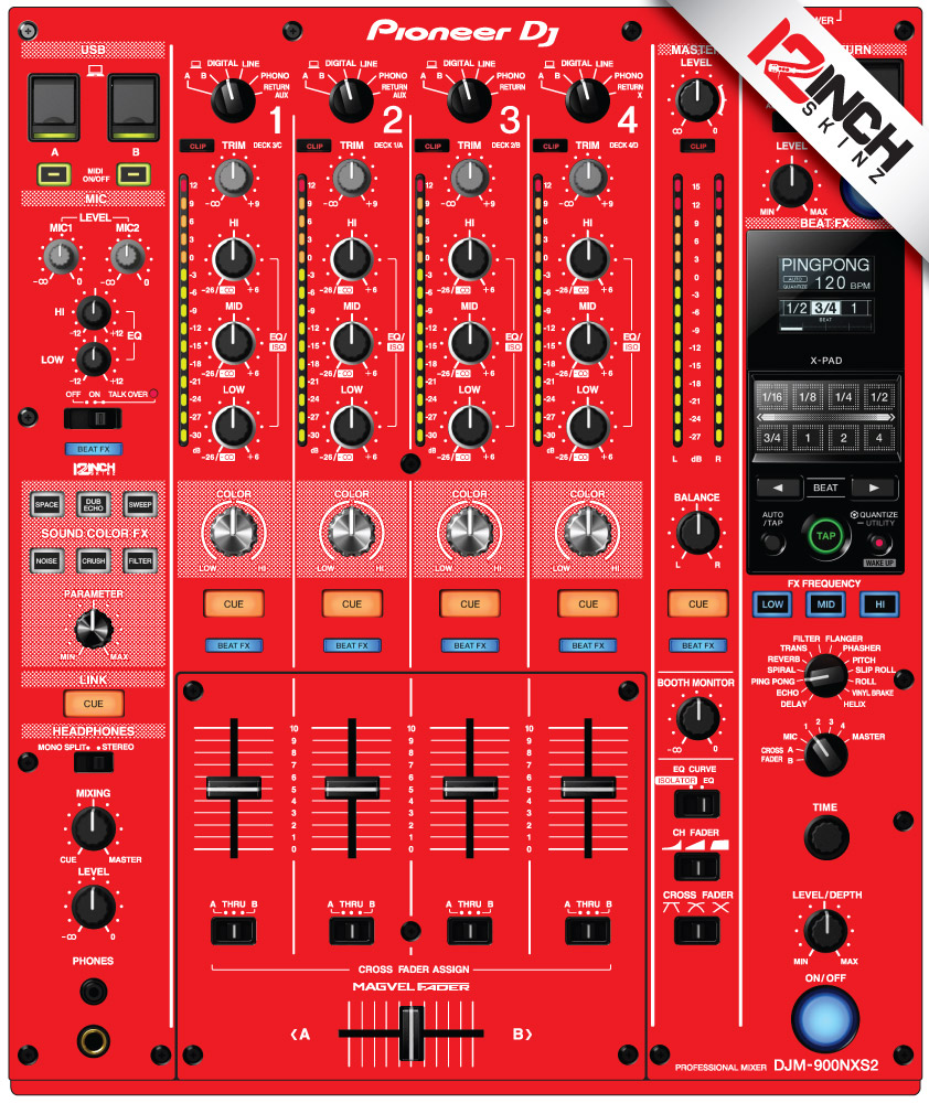 Pioneer DJM-900NXS2 Skinz Red