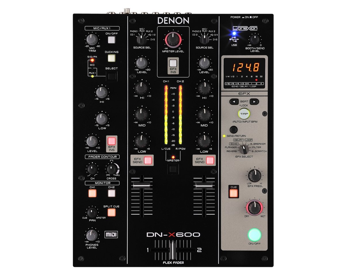 Denon DN-X600 Digital DJ Mixer - MIDI Interface with Sound Card