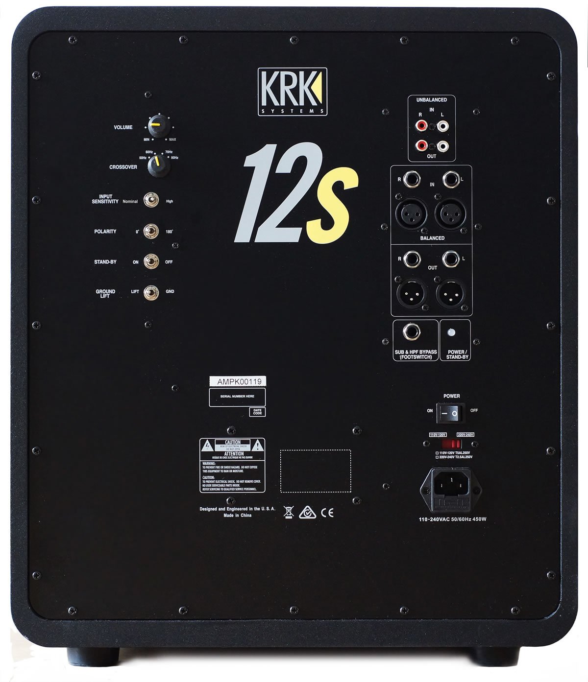 KRK 12s2 Active Studio Subwoofer Connection