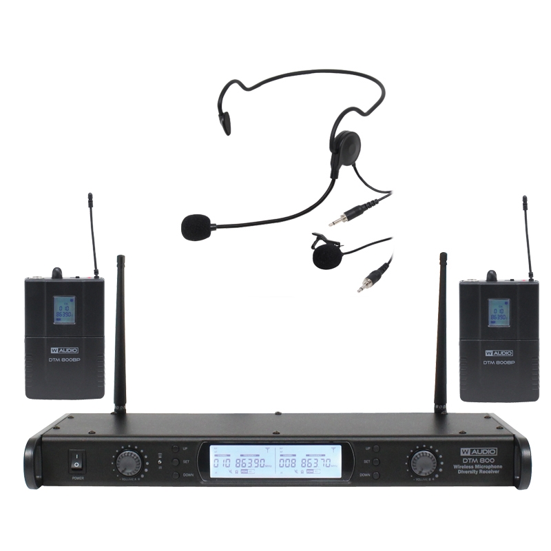 W-Audio DTM 800H Twin Beltpack Diversity System (863.0Mhz-865.0Mhz)