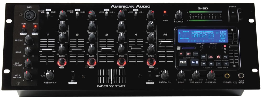 American DJ Q SD 19" DJ Mixer with Built in SD Player