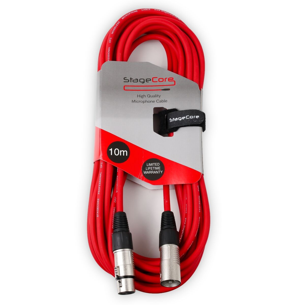 Stagecore Female XLR - Male XLR Microphone Cable 10m Red