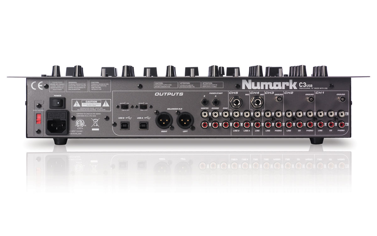 Numark C3 USB Mixer (Back)