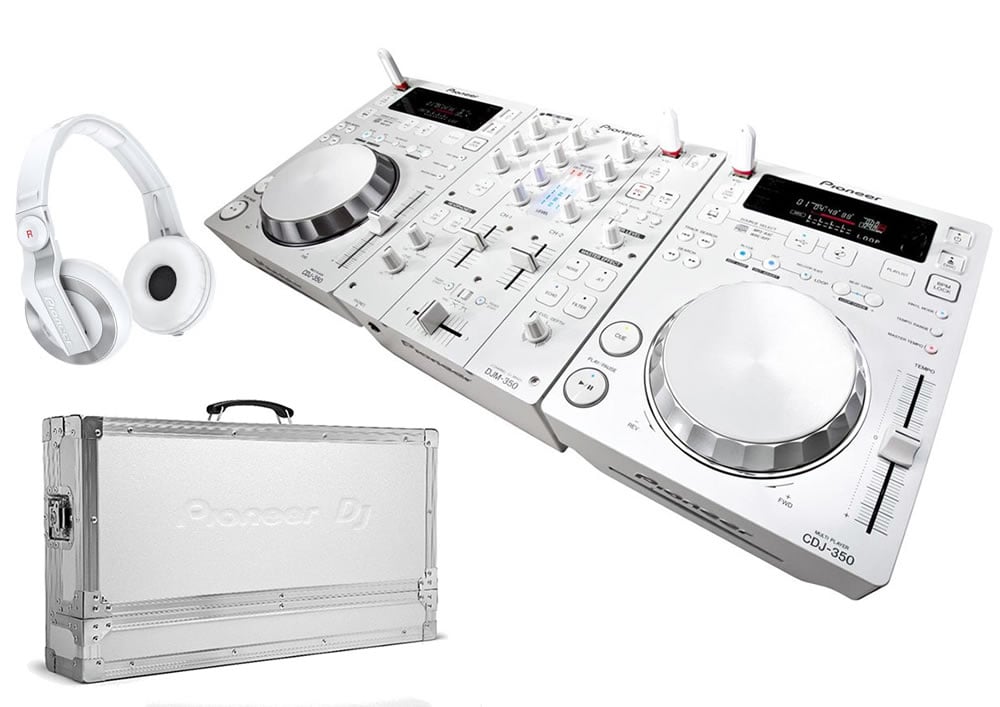 Pioneer CDJ350W & DJM350W White Limited Edition Package with Flight Case